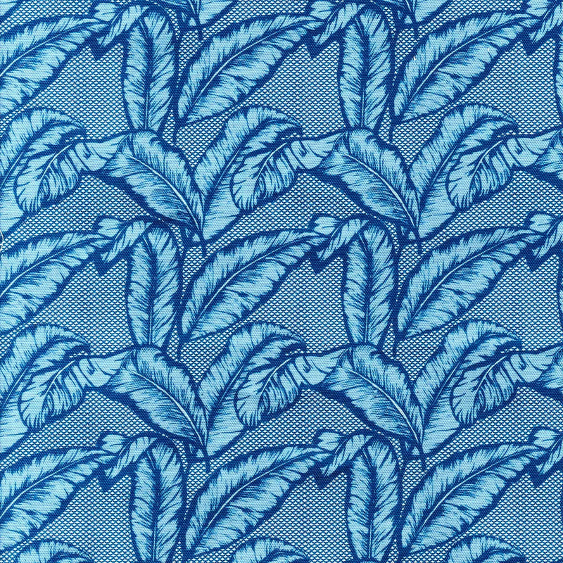 Leaf Blue Upholstery Fabric By The Yard