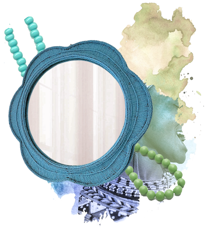 Modern Wall Mirror - White Naka