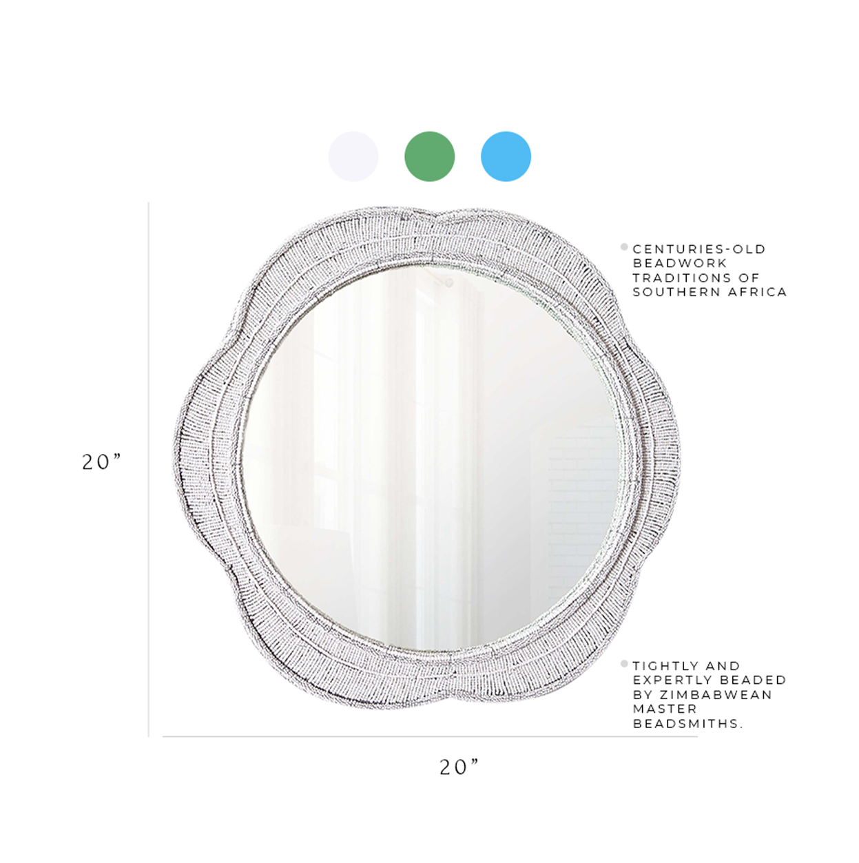 Modern Wall Mirror - White Naka