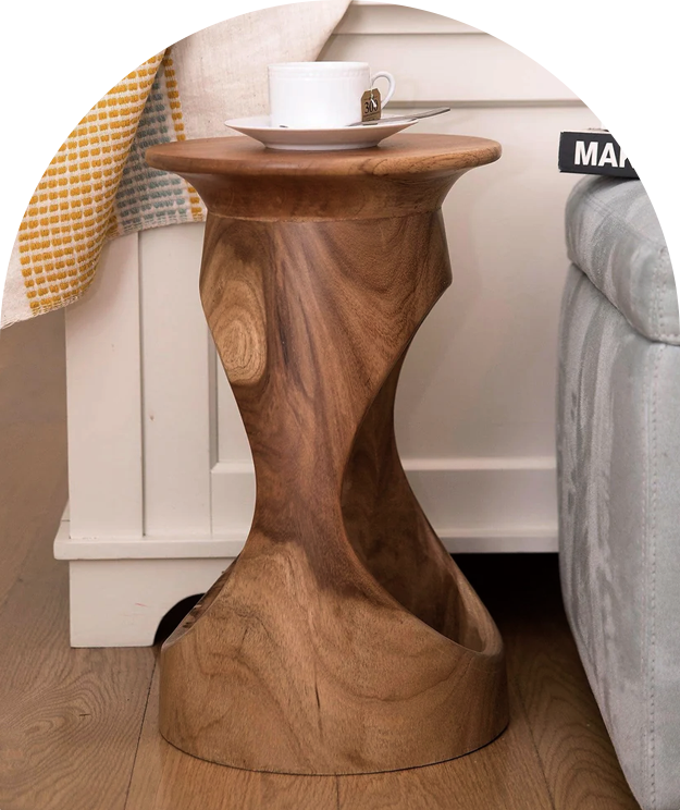 Djembe Black Round Accent Table