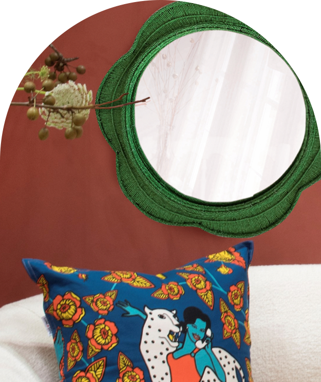 Modern Wall Mirror - White Naka