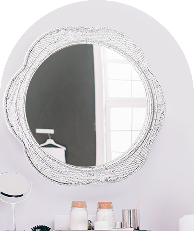 Modern Wall Mirror - White Naka