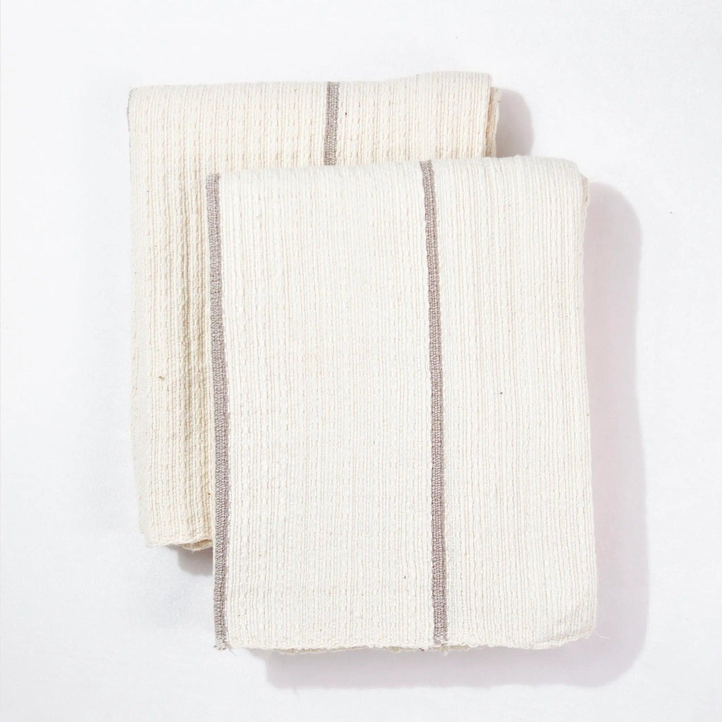 Addis Gray Striped Hand Towel Set 2