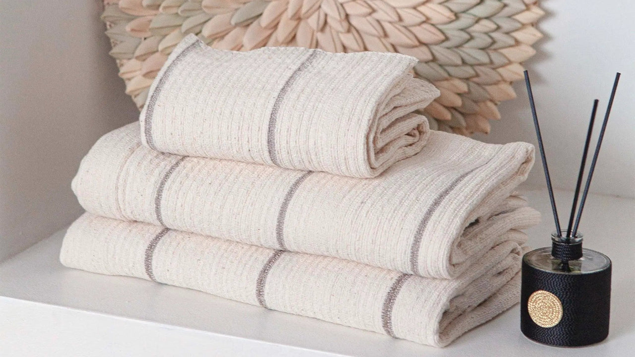 Holiday Gift Sets for Him | Addis Gray Waffle Weave Bath Towels Set 2 from luxury African home decor brand 54kibo.