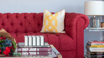 Layer colorful accents in your living room with handmade African throw pillows like the Aluro Yellow Throw pillows for couch, bed, and more.