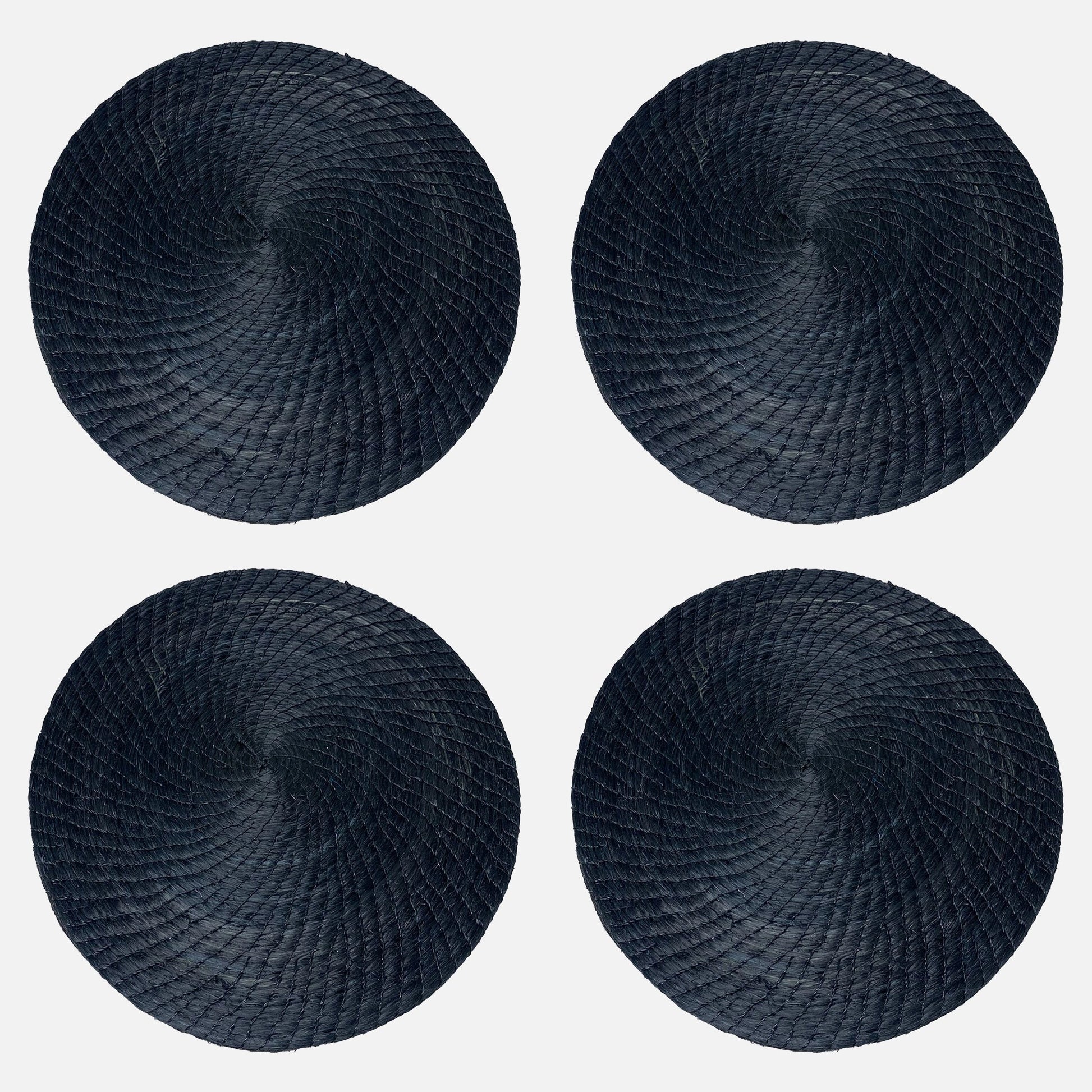 Black Round Placemats 4 Set