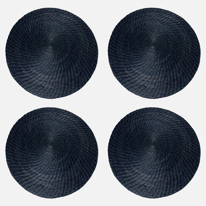 Black Round Placemats 4 Set