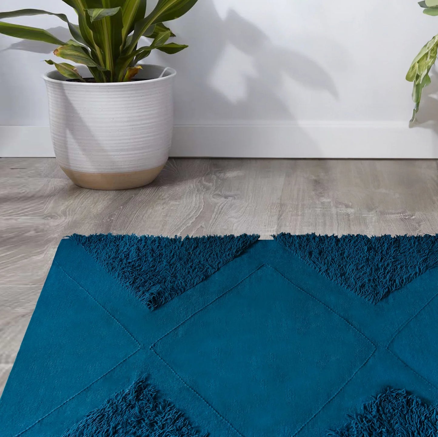 blue area rug