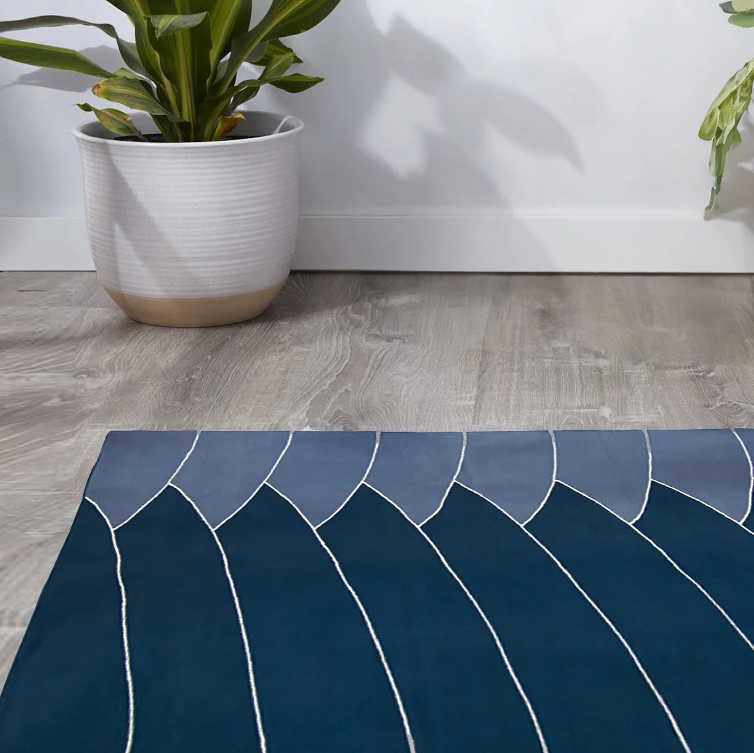 blue white rug flatweave