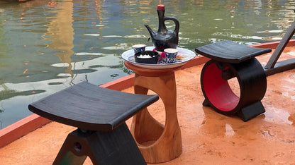 Poolside seating with Djembe Natural side table from 54kibo.