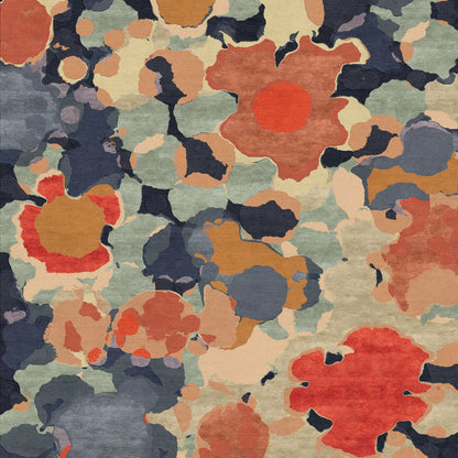 Flower Dot Rug - Strike off Sample 1x1 ft