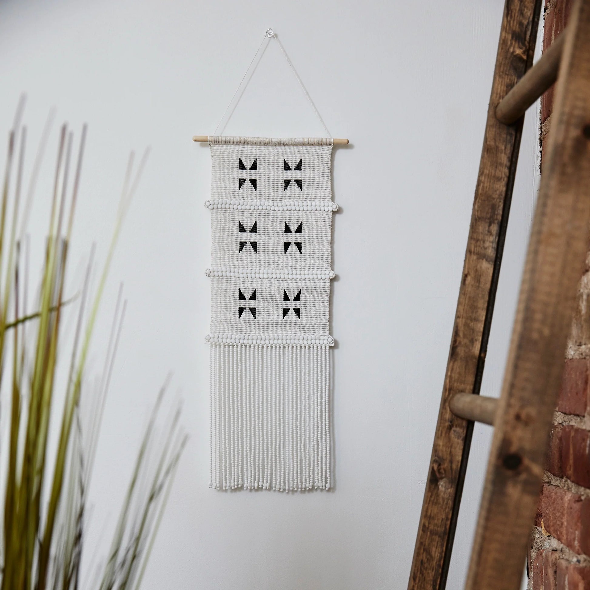 large white textured wall art