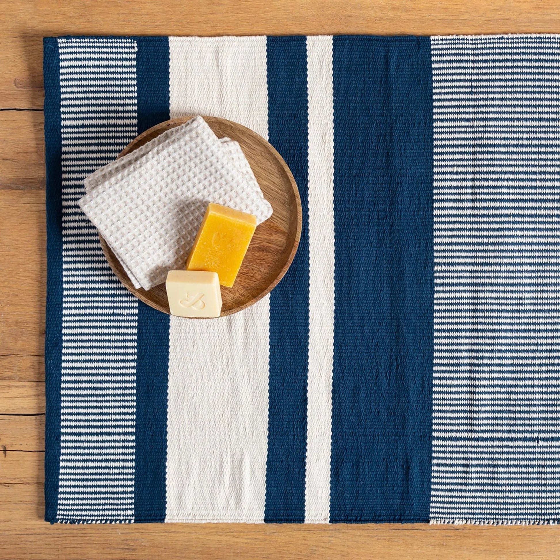 navy bath mat