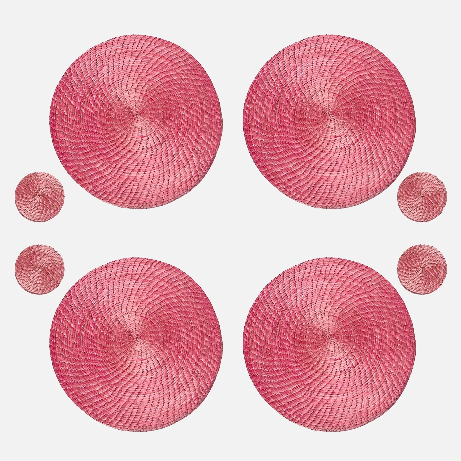 Pink Unique Placemats and Coasters 8 Set