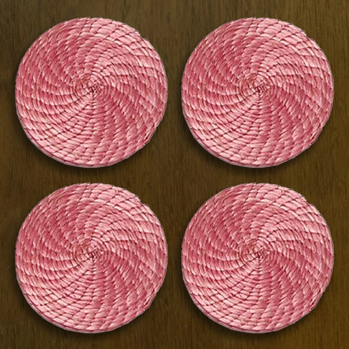 Pink Woven Best Coasters 4 Set