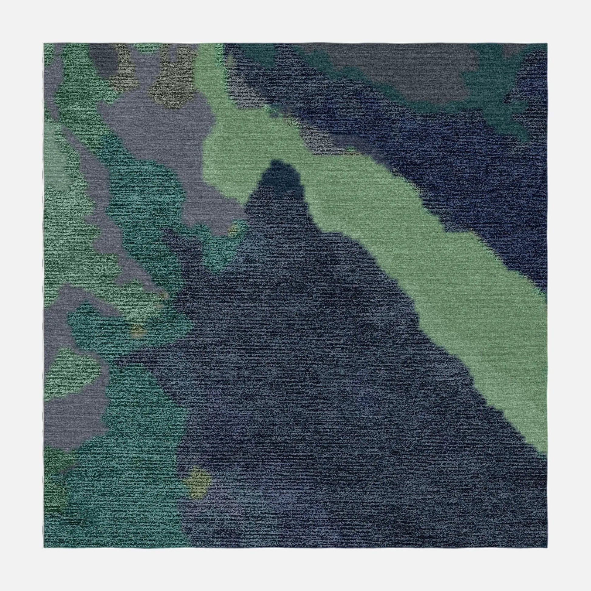 Silk Wool Grenada Teal Area Rug - Sample