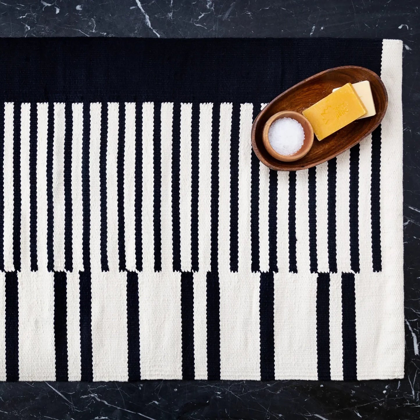 striped bath mat