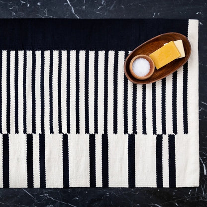 striped bath mat