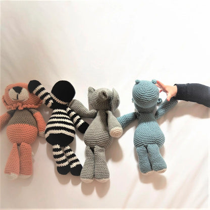Stuffed Hippo Mvubu Blue Toy