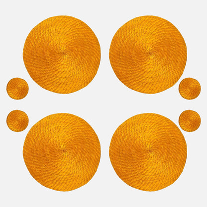 YELLOW SPRING PLACEMATS AND COASTERS 8 SET